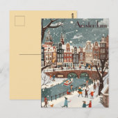 Carte Postale Voyage d'hiver à Amsterdam (Devant / Derrière)