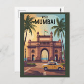 Carte Postale Voyage d'illustrations à Mumbai India Gateway of I (Devant / Derrière)