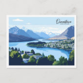 Carte Postale Voyage d'illustrations Queenstown en Nouvelle-Zéla (Devant)