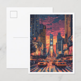 Carte Postale Voyage d'illustrations Vintages New York USA