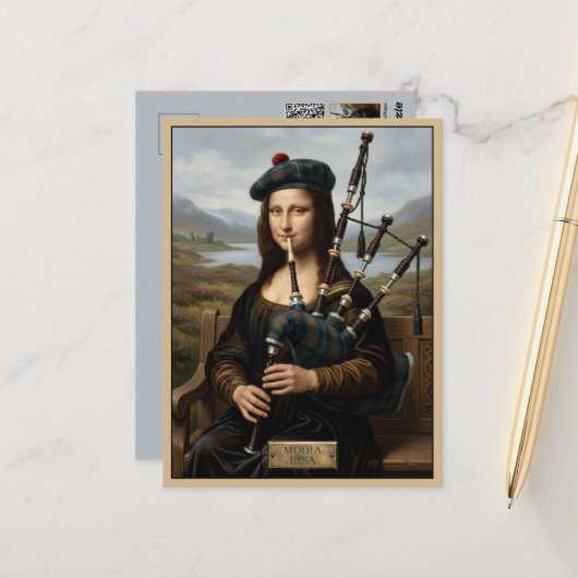Carte Postale Voyage drôle en Écosse (Devant/Arrière en situation)