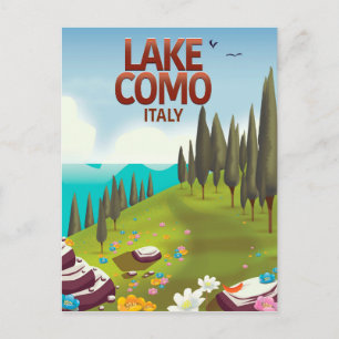 Carte postale voyage du lac de Côme Italie.