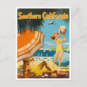 Carte postale voyage du millésime de Californie du