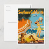Carte postale voyage du millésime de Californie du (Devant / Derrière)
