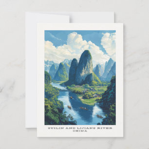 Carte postale voyage du parc national de Guilin et