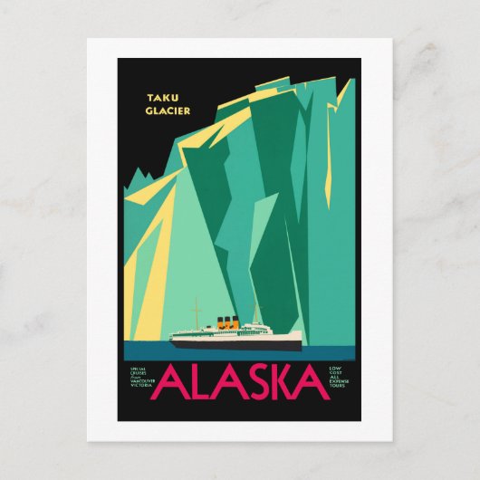 Carte Postale Voyage en Alaska AK Taku Glacier Croisières spécia (Devant)