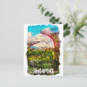Carte Postale Voyage en Aquarelle de Singapour (Debout devant)