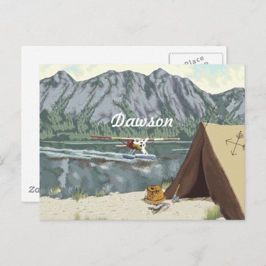 Carte Postale Voyage en avion et pêche en Alaska Bush (Devant / Derrière)