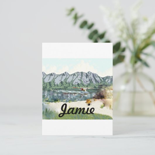 Carte Postale Voyage en avion et pêche en Alaska Bush (Debout devant)