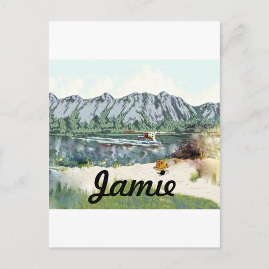 Carte Postale Voyage en avion et pêche en Alaska Bush (Devant)