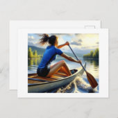 Carte Postale Voyage en canoë, (Devant / Derrière)