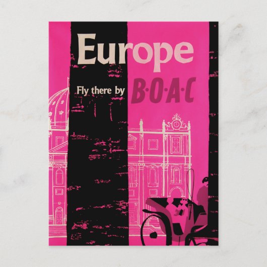 Carte Postale Voyage en Europe vintage (Devant)
