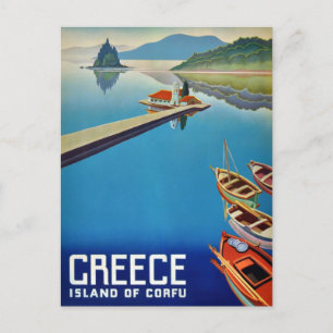 Carte Postale Voyage en Grèce vintage - Île de Corfou