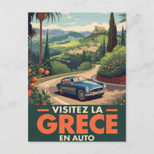 Carte Postale Voyage en GrèceVoiture Classique
