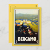 Carte Postale Voyage en Italie à Bergame années 1920 (Devant / Derrière)
