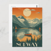 Carte Postale Voyage en Norvège vintage (Devant / Derrière)