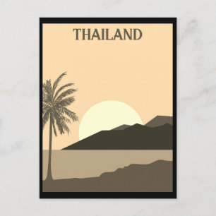 Carte Postale Voyage en Thaïlande tropicale vintage Océan Plage