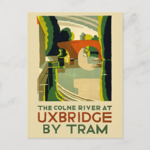Carte Postale Voyage en tramway vintage Uxbridge Angleterre 