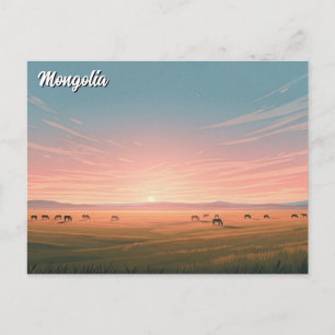 Carte Postale Voyage en yourte dans la steppe mongole