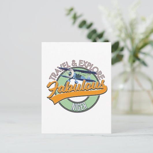 Carte Postale voyage explorer fabuleux logo Niger (Debout devant)