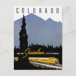 Carte Postale Voyage ferroviaire vintage Denver Colorado