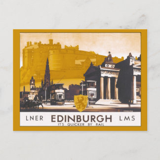 Carte Postale Voyage ferroviaire vintage Edimbourg LNER/LMS