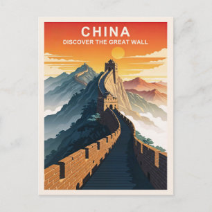 Carte Postale Voyage Grande Muraille de Chine Vintage