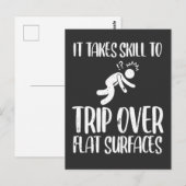 Carte Postale Voyage maladroit sur des surfaces plates Drôle mal (Devant / Derrière)