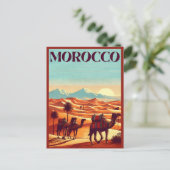 carte postale voyage marocain avec chameaux dans l (Debout devant)