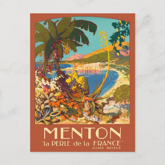 Carte Postale Voyage millésime Menton France (Devant)