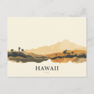 Carte Postale Voyage minimaliste Boho Hawaii États-Unis