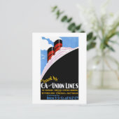 Carte Postale Voyage par C et A et par Union Lines (Debout devant)