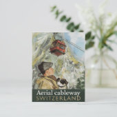 Carte Postale Voyage par téléphérique en Suisse vintage (Debout devant)
