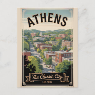 Carte Postale Voyage Rétro à Athens Georgia 
