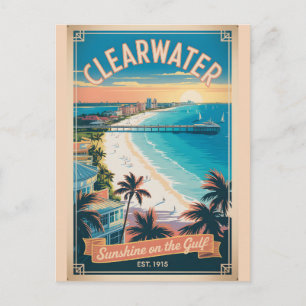 Carte Postale Voyage Rétro à Clearwater Floride