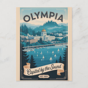 Carte Postale Voyage Rétro à Olympia Washington