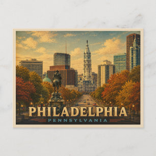 Carte Postale Voyage Rétro à Philadelphie