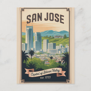 Carte Postale Voyage Rétro à San Jose Californie