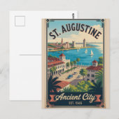 Carte Postale Voyage Rétro à St. Augustine Floride (Devant / Derrière)