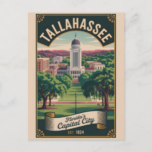 Carte Postale Voyage Rétro à Tallahassee Floride