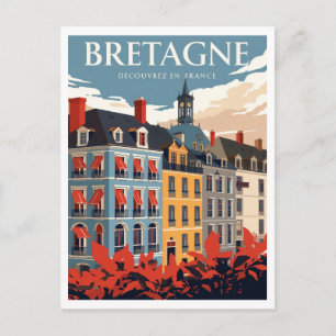 Carte Postale Voyage Rétro Bretagne France
