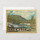 Carte Postale Voyage Rétro Delaware Paysage Hivernal enneigé de (Devant / Derrière)