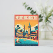 Carte Postale Voyage Rétro Famagusta Beach Chypre cadeaux (Debout devant)