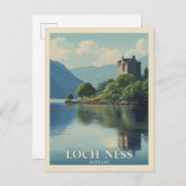 Carte Postale Voyage Rétro Loch Ness Écosse (Devant / Derrière)