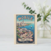 Carte Postale Voyage Rétro Mobile Alabama (Debout devant)