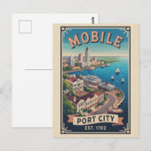Carte Postale Voyage Rétro Mobile Alabama (Devant / Derrière)