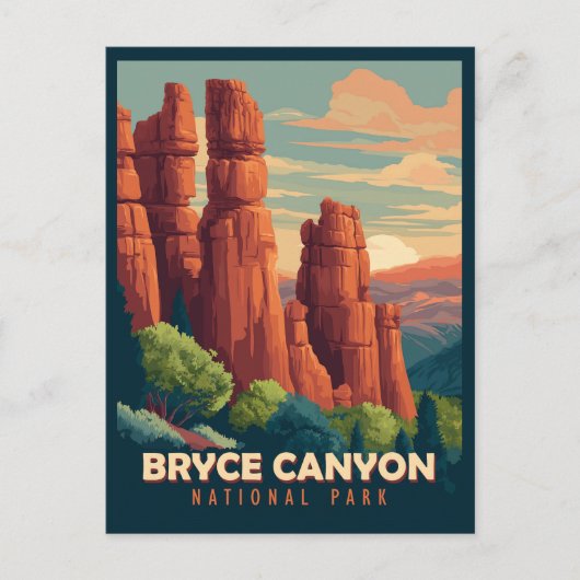 Carte Postale Voyage Rétro Parc National de Bryce Canyon Utah (Devant)