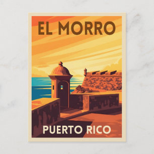 Carte Postale Voyage Rétro Vintage Porto Rico San Juan Coucher d