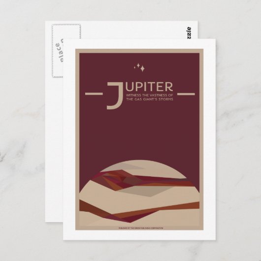Carte postale Voyage spatial - Jupiter (Devant / Derrière)
