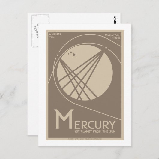 Carte postale Voyage spatial - Mercury (Devant / Derrière)